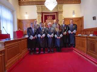 El magistrado Jaime Climent acompañado de la Sala de Gobierno